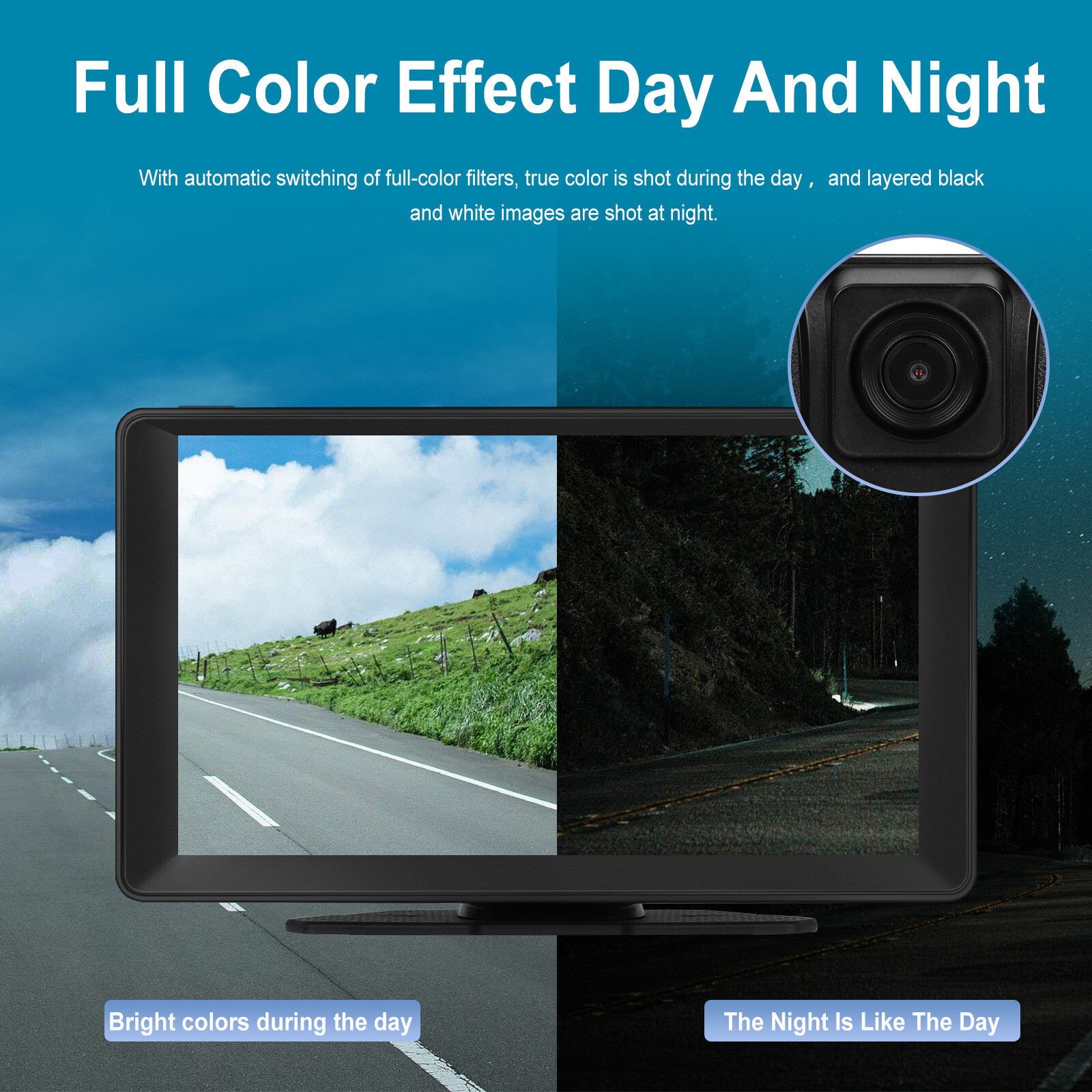 9” Dash Cam Car DVR Camera Video Recorder Portable Monitor Carplay Android Auto