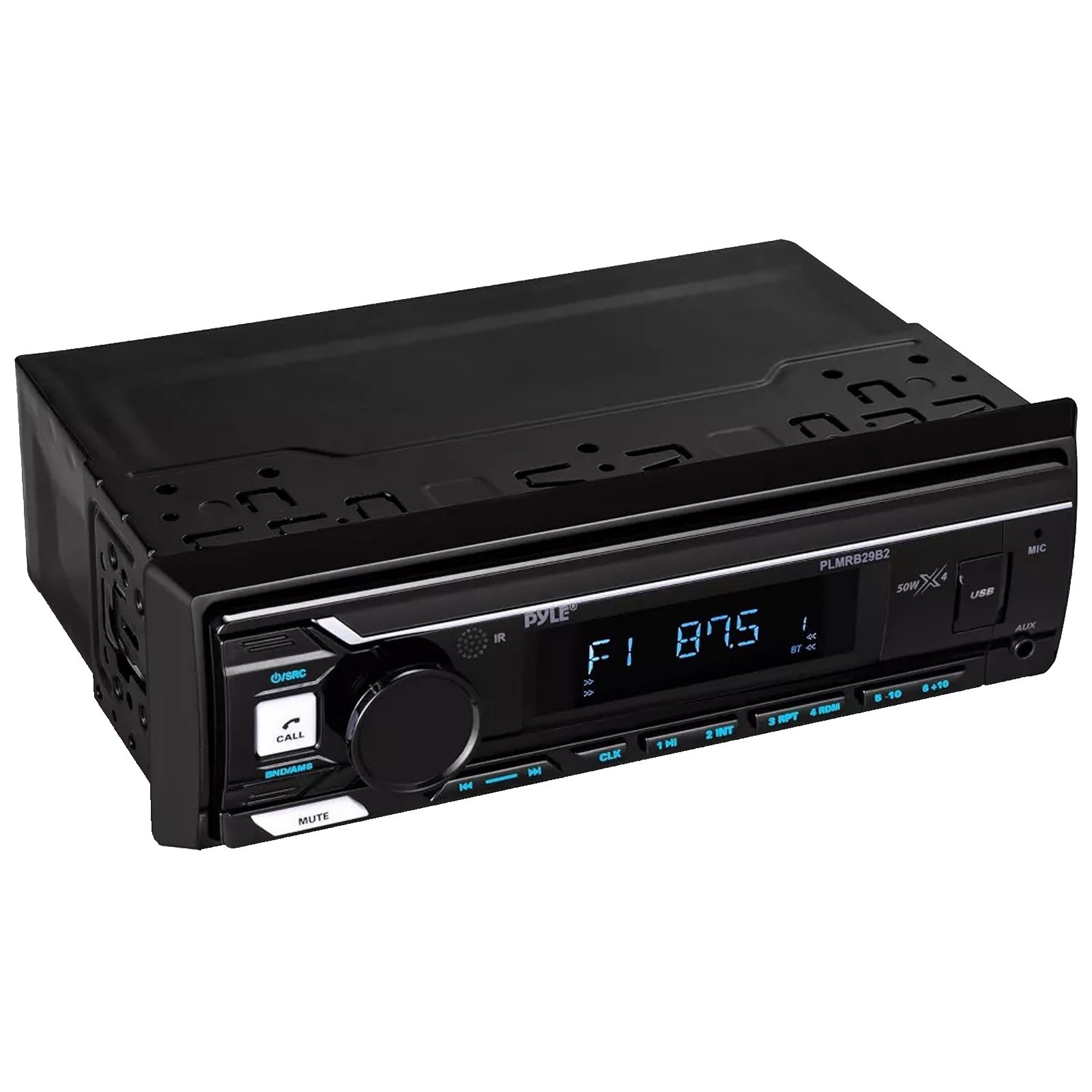 Pyle PLMRB29B2 Single DIN Marine Bluetooth USB/AUX MP3 In-Dash Black Receiver