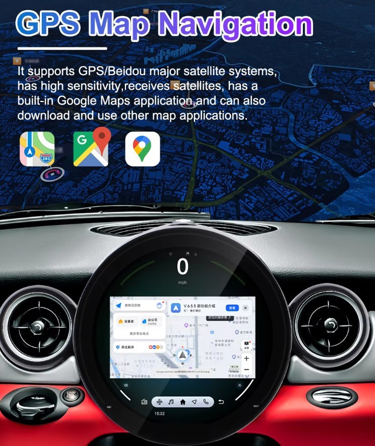11.7″ Android Car Radio GPS Carplay 6+128G For BMW Mini Cooper 2007-2016 R60 R56