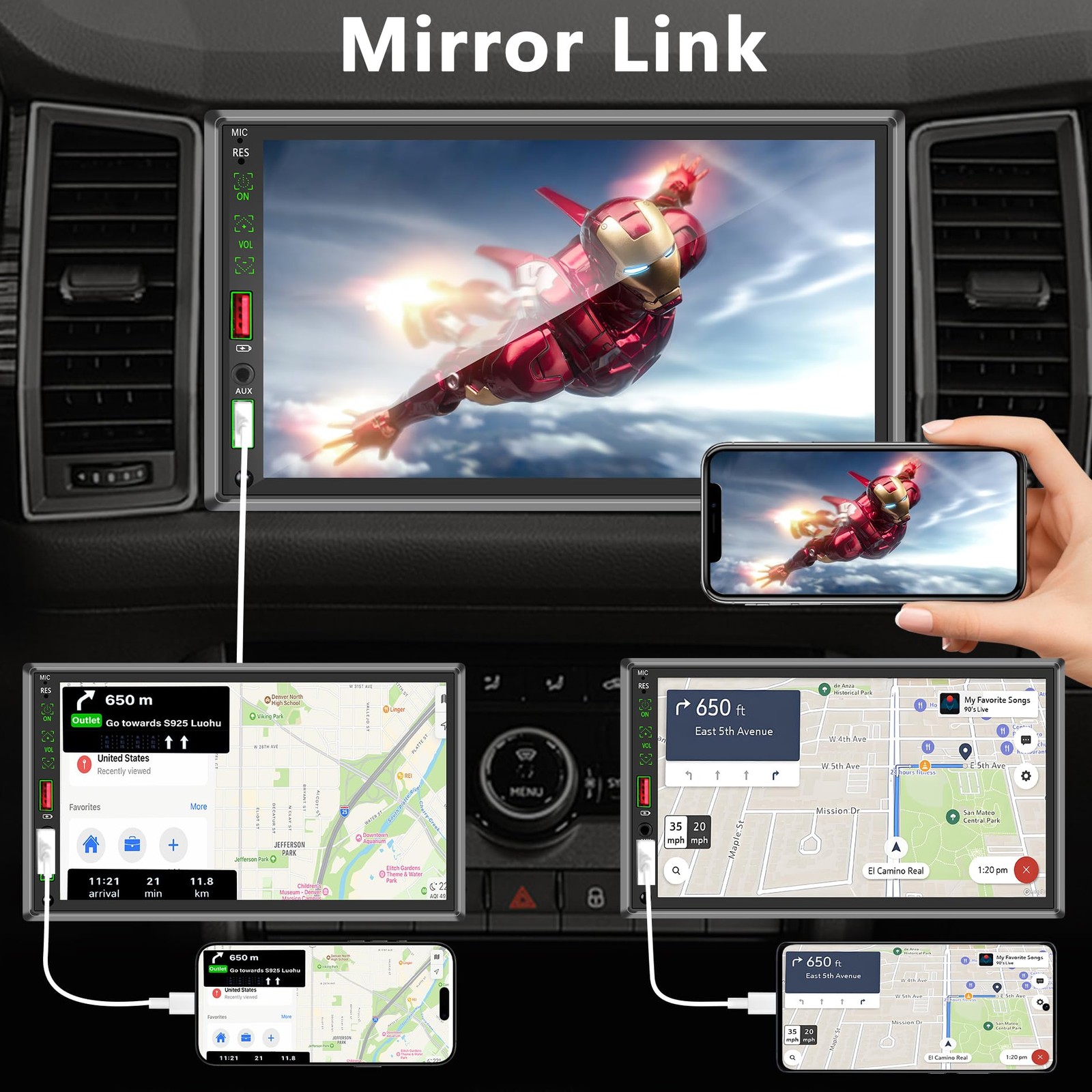 Single Din Touchscreen Radio,Single Car Stereo with 7” 7 inch, black