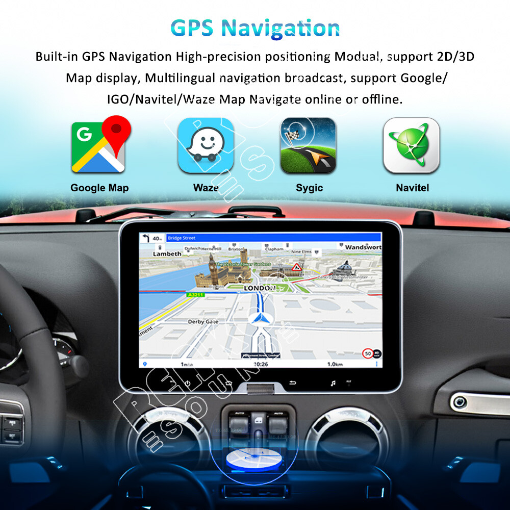 10.1”Android 13 CarPlay 2+32GB Car Stereo Radio GPS Navi 1DIN WiFi Bluetooth FM