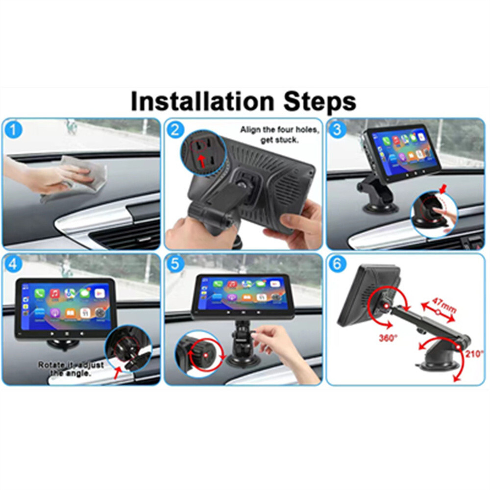 7in Car Stereo Radio Portable Player GPS Navi Touch Screen Mirror Link W/Camera