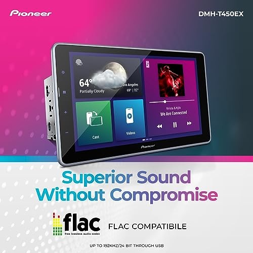 Pioneer DMH T450EX 9 Inch Capacitive Touchscreen Radio