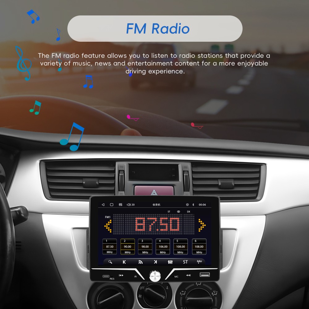 7″ Single 1Din Touch Screen Stereo Bluetooth Radio Car Apple/Android Carplay GPS