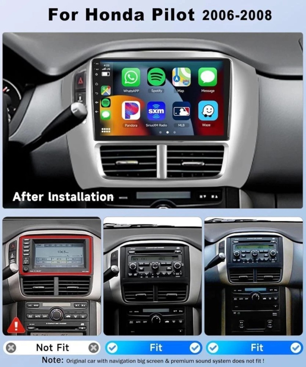 For Honda Pilot 2006-2008 Android 15.0 Carplay Car Stereo Radio GPS Navi BT WIFI