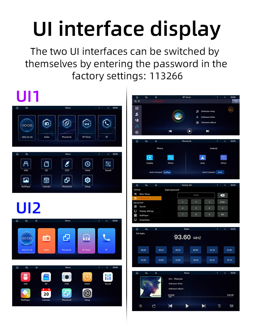 10.26 inch Car Stereo Bluetooth Android Auto Touch Screen Wireless Apple Carplay