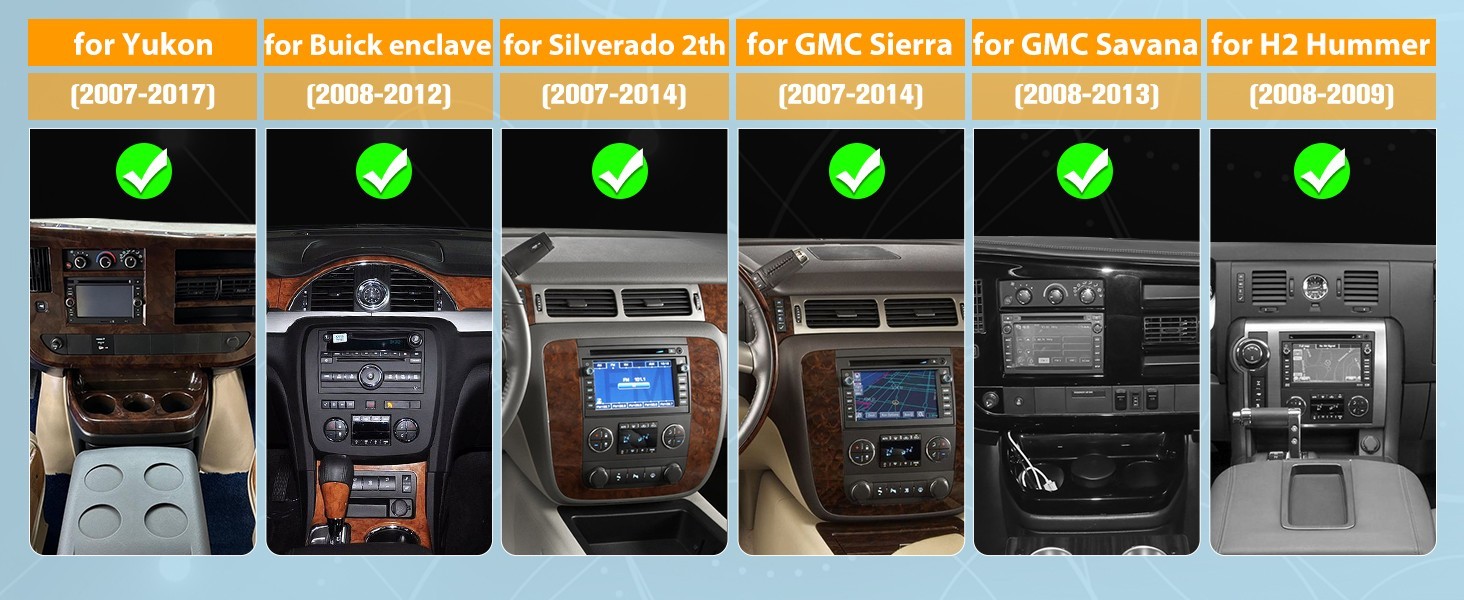 7″ 64G Android Auto Carplay for 2005-2014 Chevy Silverado GMC Sierra Yukon Buick