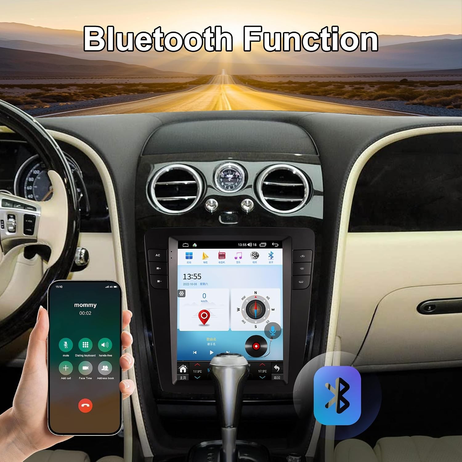 9.7” Vertical Android Radio For Bentley Flying Spur Continental CarPlay 4+64GB