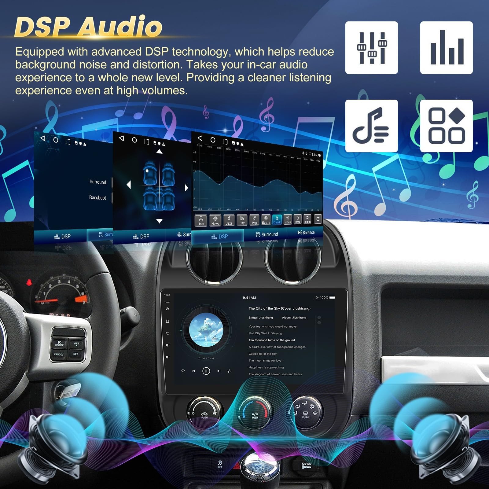 [2G+64G] 10 inch Screen for Jeep Compass Patriot Radio 2010-2016, Android Com…