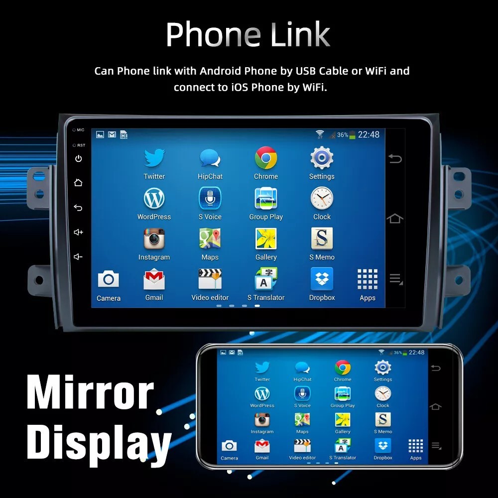 32GB For SUZUKI SX4 2006-2013 Android CarPlay Radio Stereo GPS Navi SWC Display