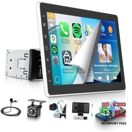 2026 Upgrade 10.1’’ IPS Rotatable Car Stereo, Single Din Touchscreen Radio