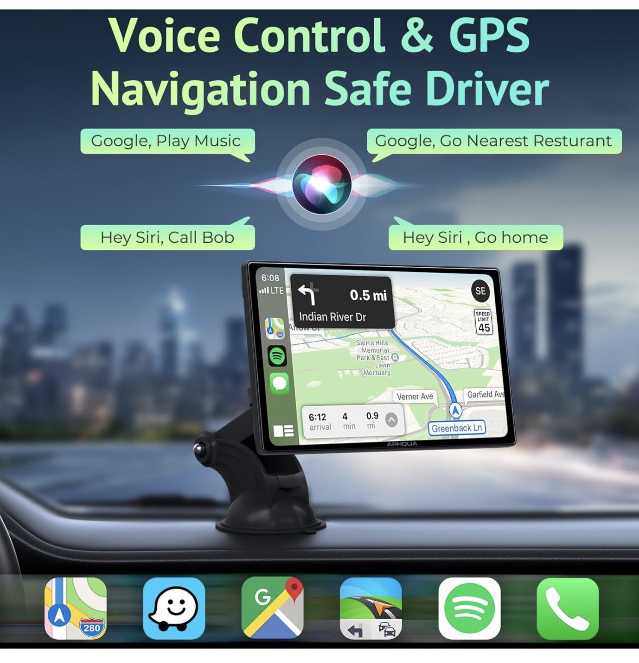 Wireless Carplay & Android Auto,Carplay Box,7” Portable Car Stereo Mirror Link
