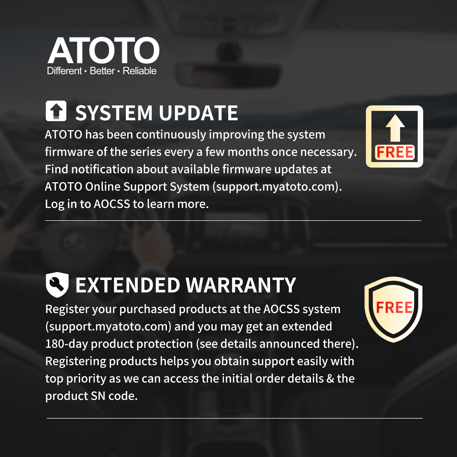 ATOTO F7 WE 7in Car Stereo Double Din Wireless Android Auto&CarPlay,Bluetooth,FM
