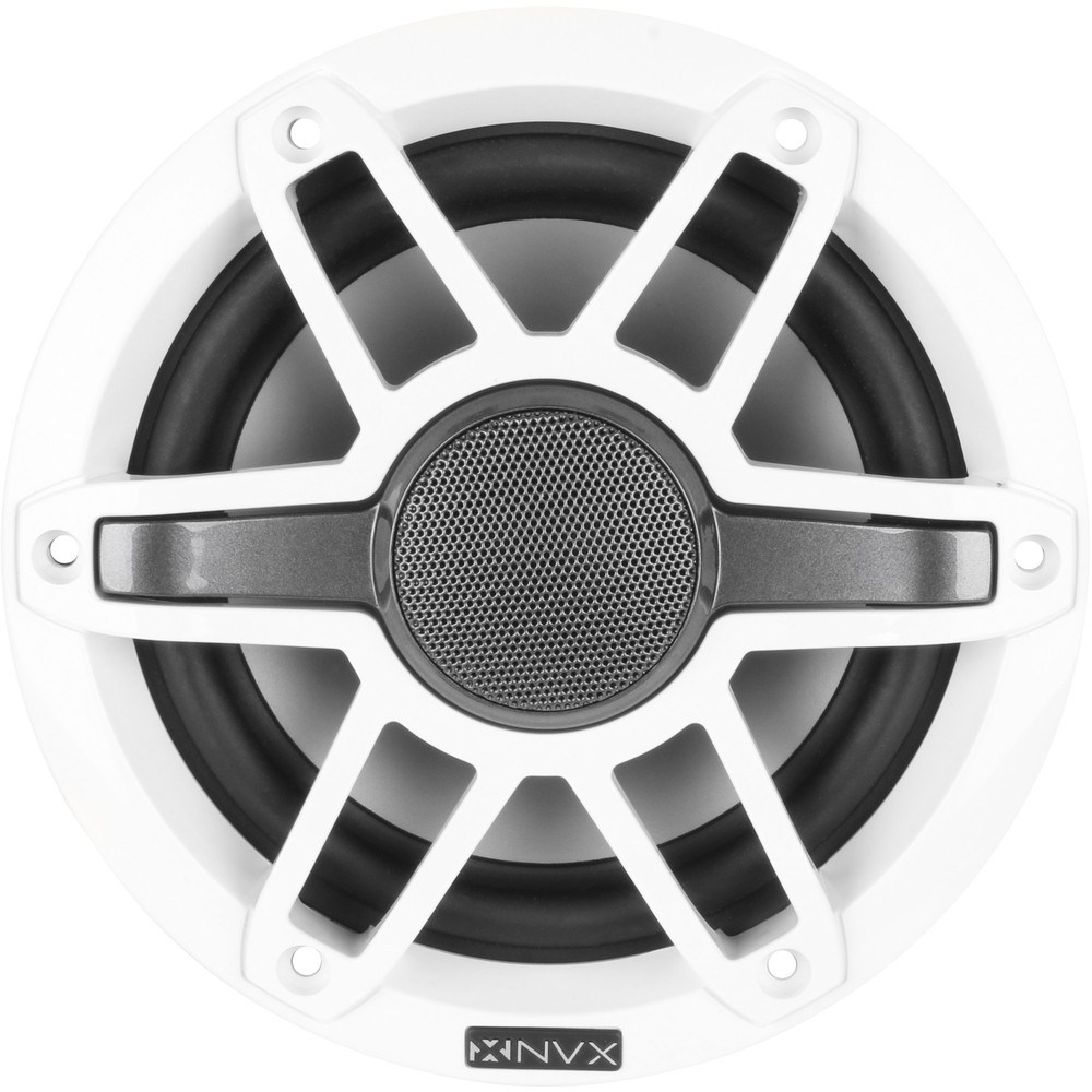 NVX NMPS20 Marine Receiver, 2x MVSP65 6.5″ Speakers + MV104W 10″ Subwoofer+ Amp