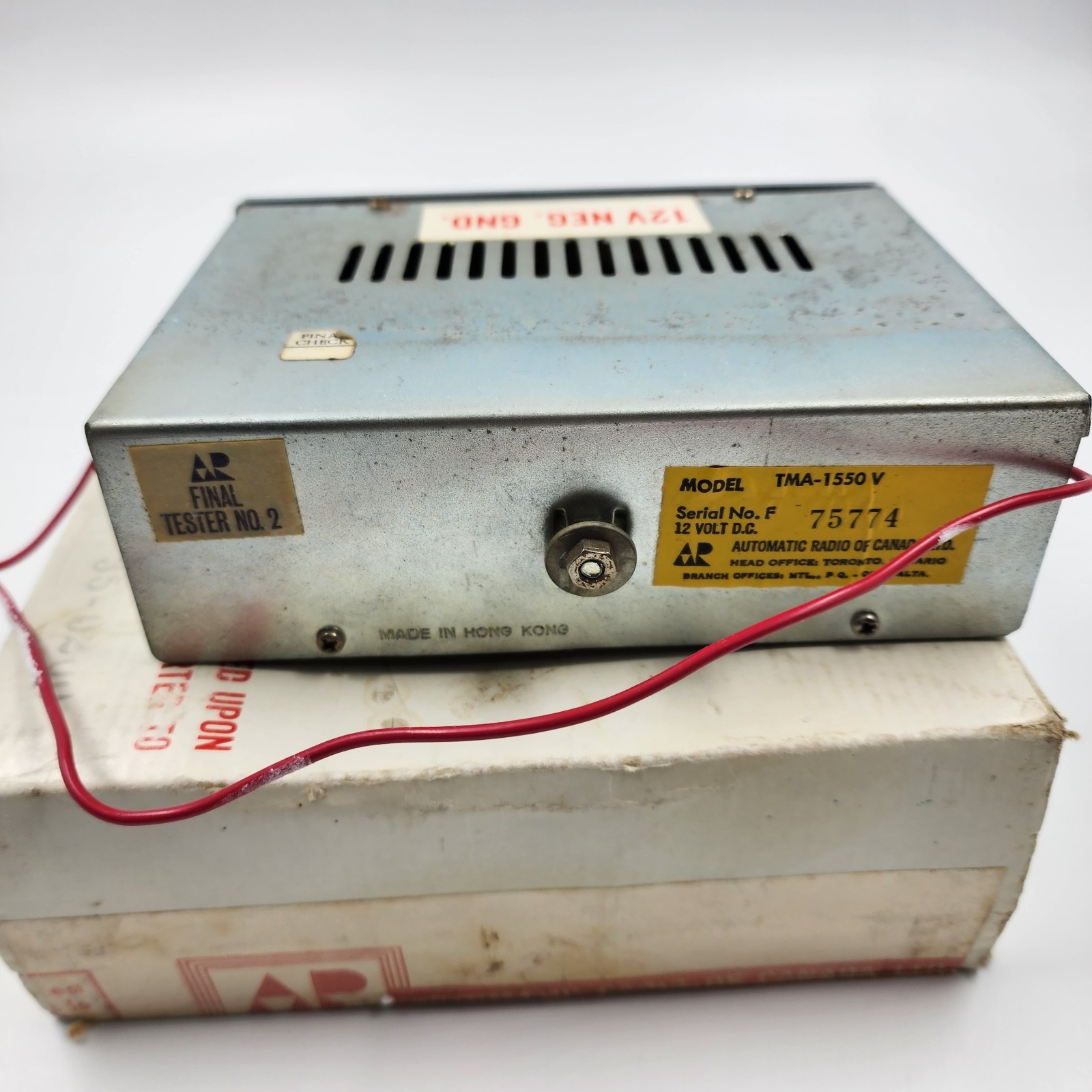Vintage Automatic Car Radio TMA-1550-V Universal Solid State 12V Hong Kong