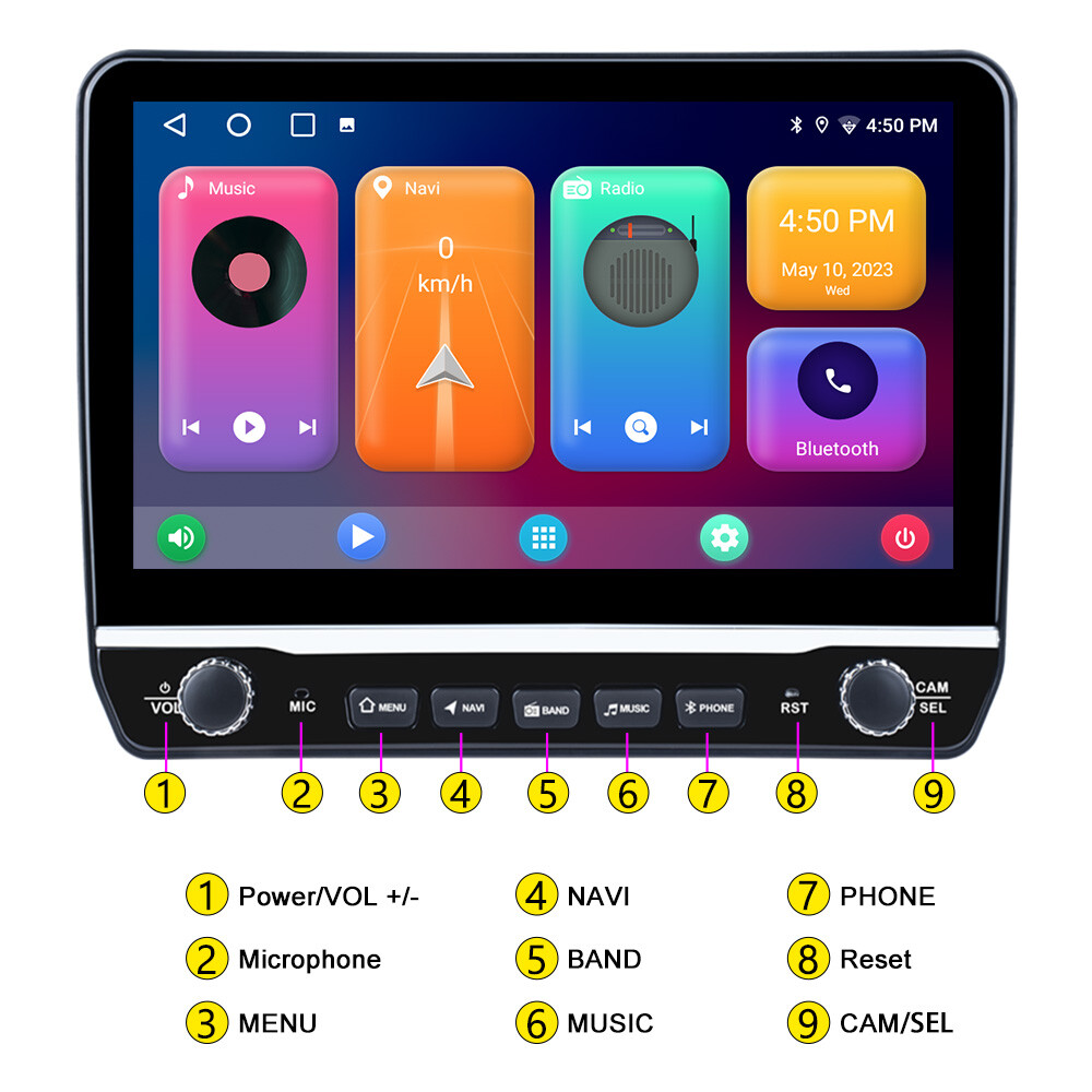 2+64G Android 13 Double 2 Din Car Carplay GPS Nav Radio Stereo Bluetooth WIFI FM