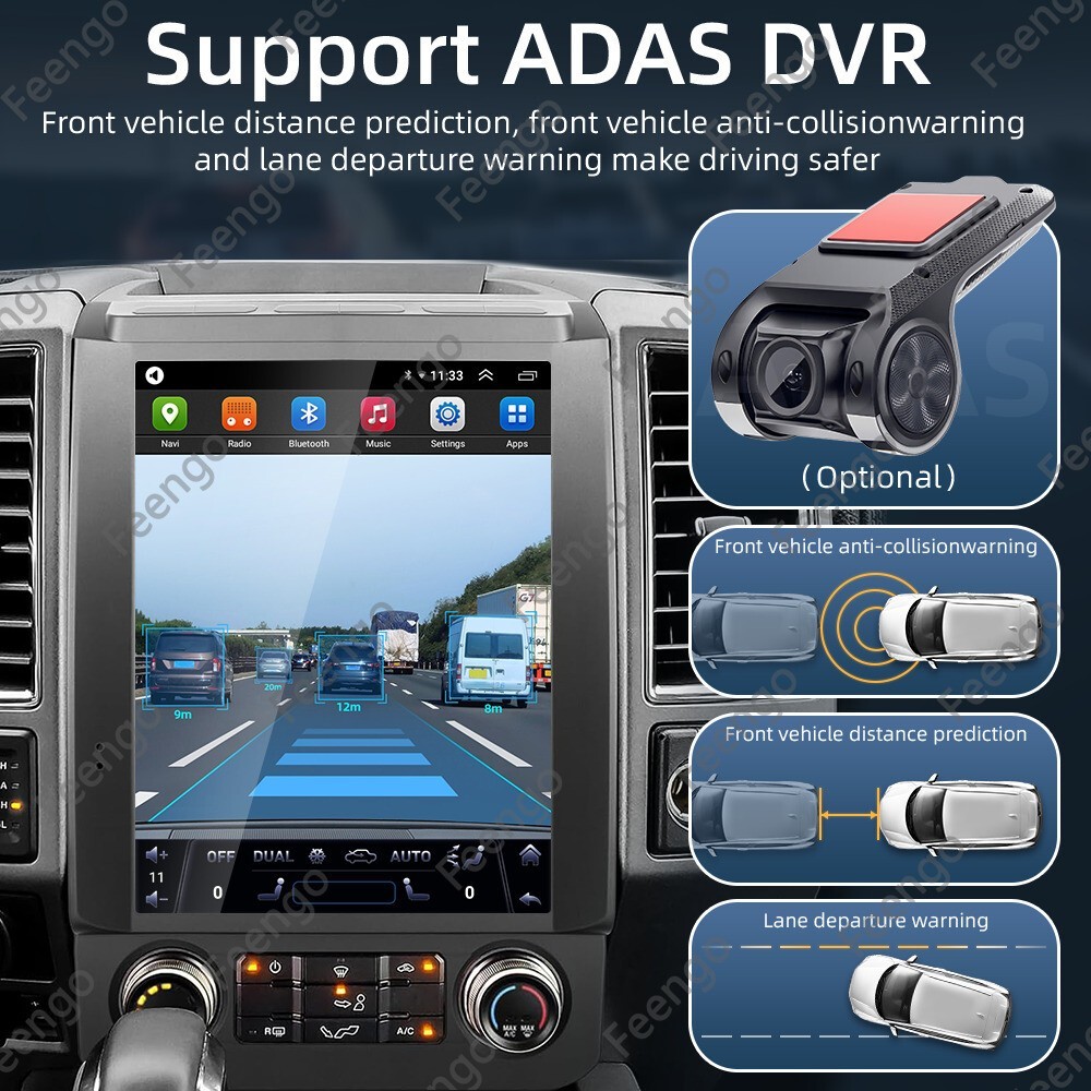 12.1″ Android 14 Car Radio Stereo GPS Navi Carplay 2+32G For Ford F150 2016-2021