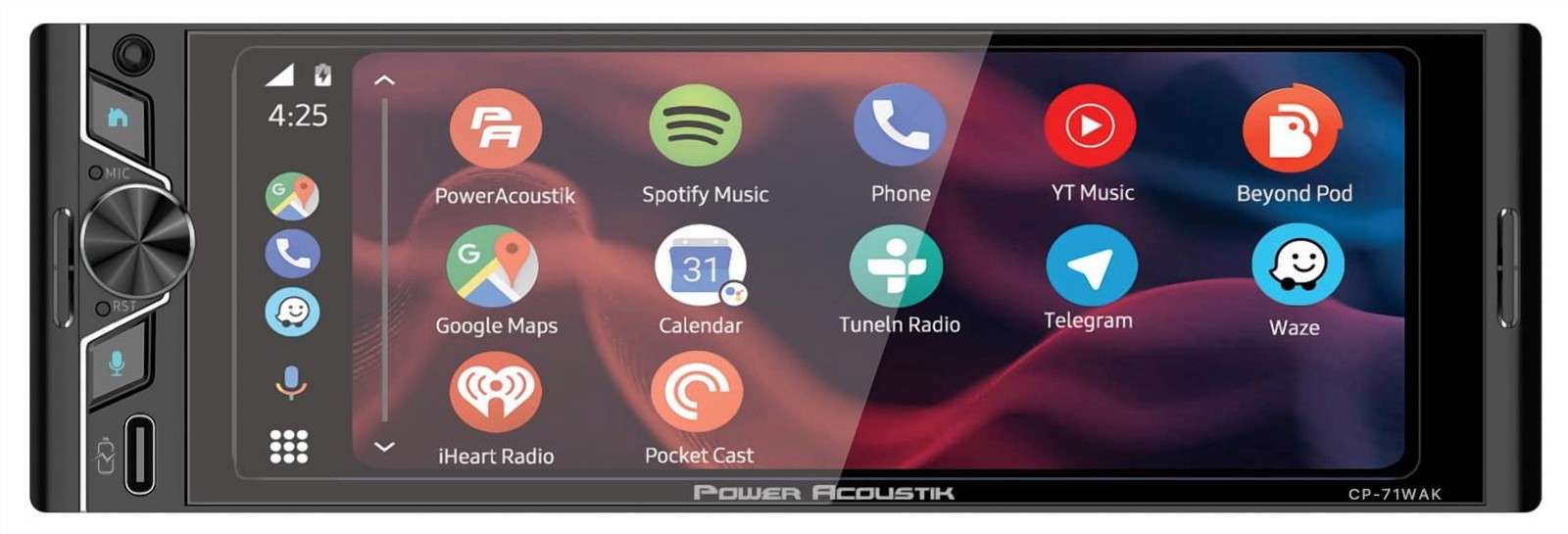 Power Acoustik Car Stereo Single DIN 65Inch Color Touchscreen Wireless G2U