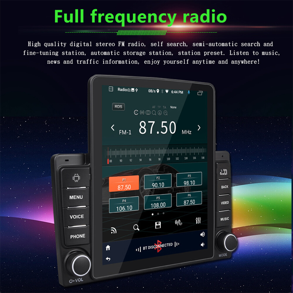 9.5″ 2 Din Vertical Touch Screen MP5 Car Stereo Radio Bluetooth 1+16G GPS WiFi