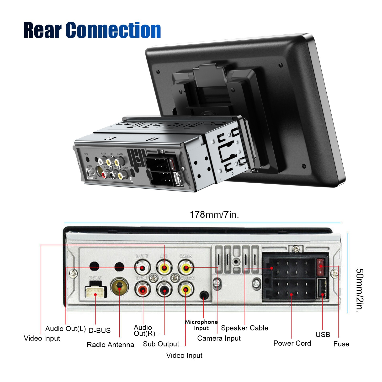 Bluetooth Car Stereo Radio Single Din Head Unit MP3 Player FM USB SD AUX RDS New