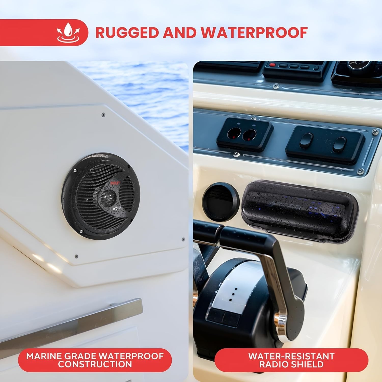Pyle 6.5” Bluetooth Car Stereo, Waterproof , Single DIN Radio, 200-watt