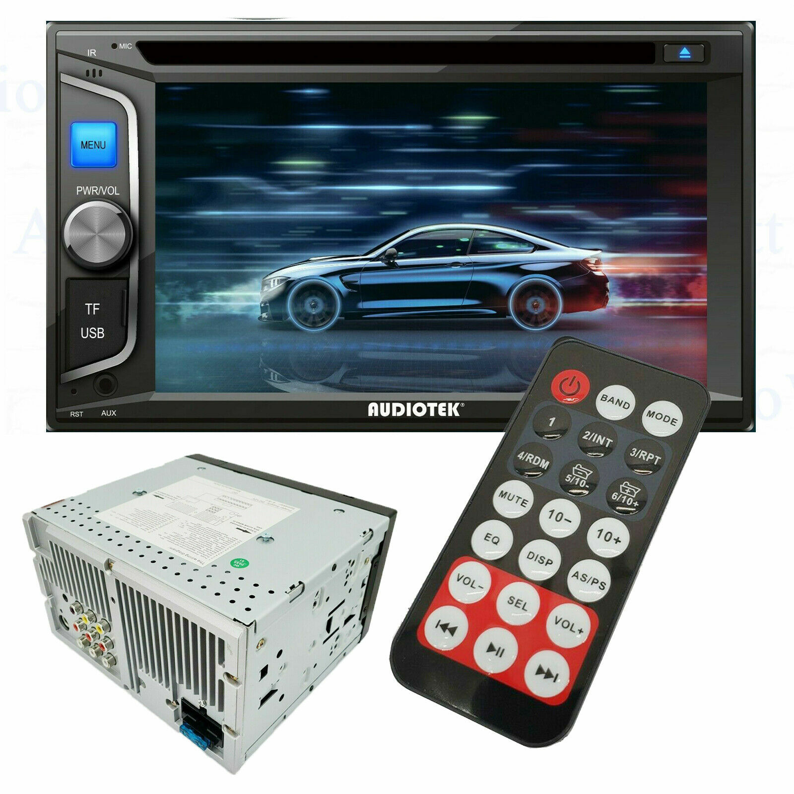 Audiotek AT-68BT 6.2″ Touchscreen Receiver + 4x JVC CS-J620 6.5″ Car Speakers