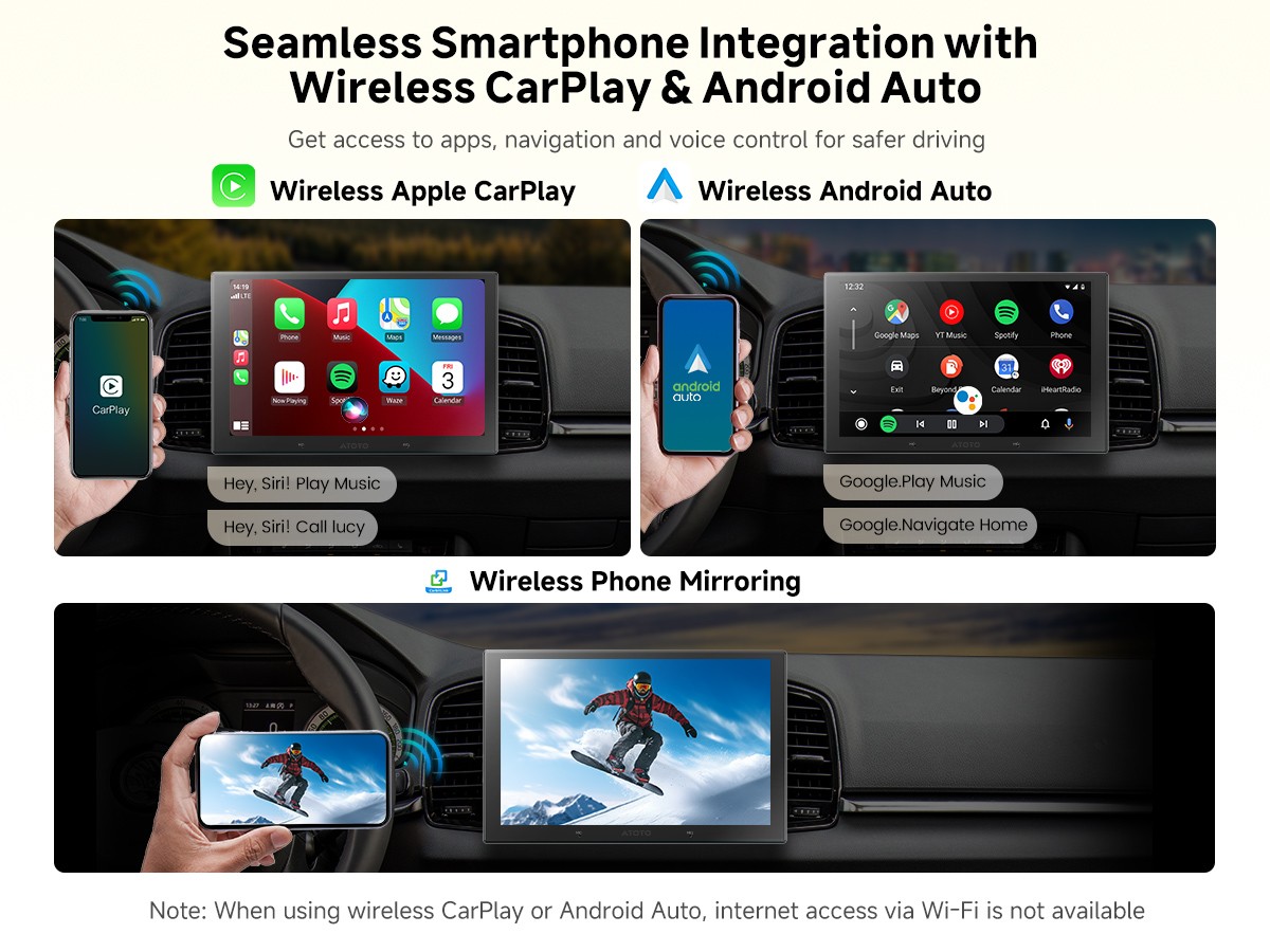 ATOTO 9″ X10 2DIN ChatGPT Car Stereo GPS Radio QLED Touchscreen Android 13 WiFi