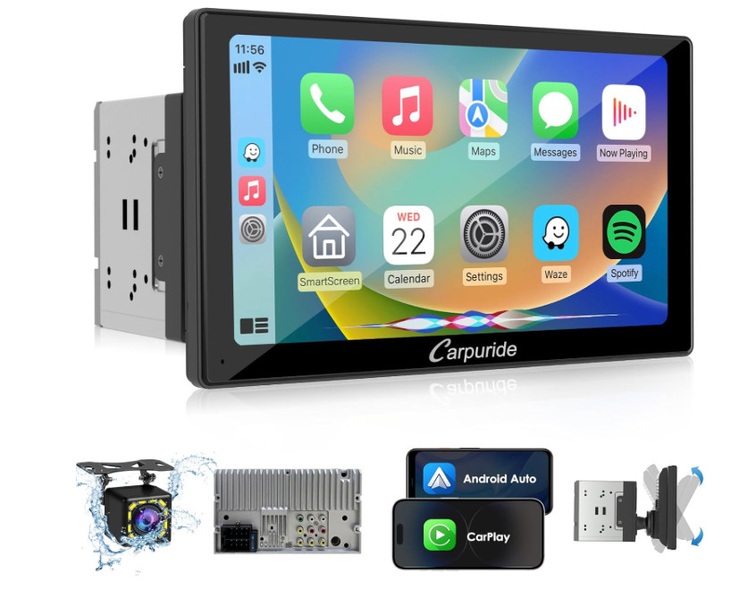 Carpuride 9″ Wireless Car Stereo Apple CarPlay Android Auto Touchscreen