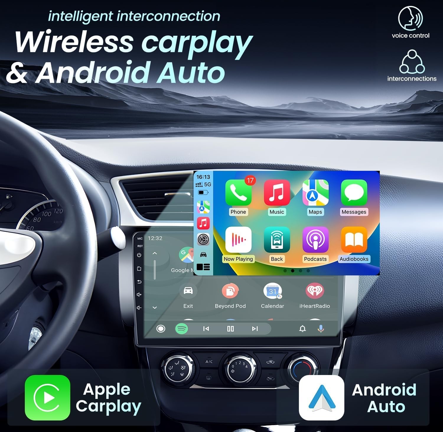 For Nissan Sentra 2013-2019 Car Screen stereo Navi GPS Carplay 4+64G FM 1280*800