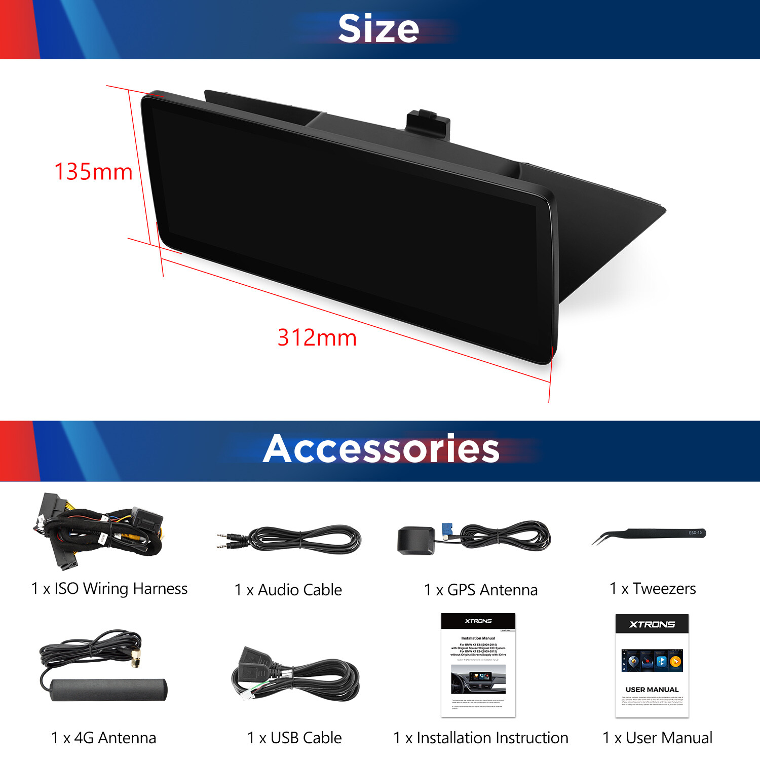 For BMW X1 E84 CIC 12.3″ IPS Android 13 8-Core Car Play GPS Stereo Navi 4G WiFi