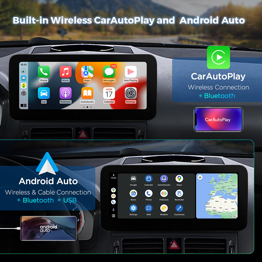 Android 13 8-Core 8+128G Car Play 4G GPS Stereo For Mercedes-Benz C-W204 2007-10