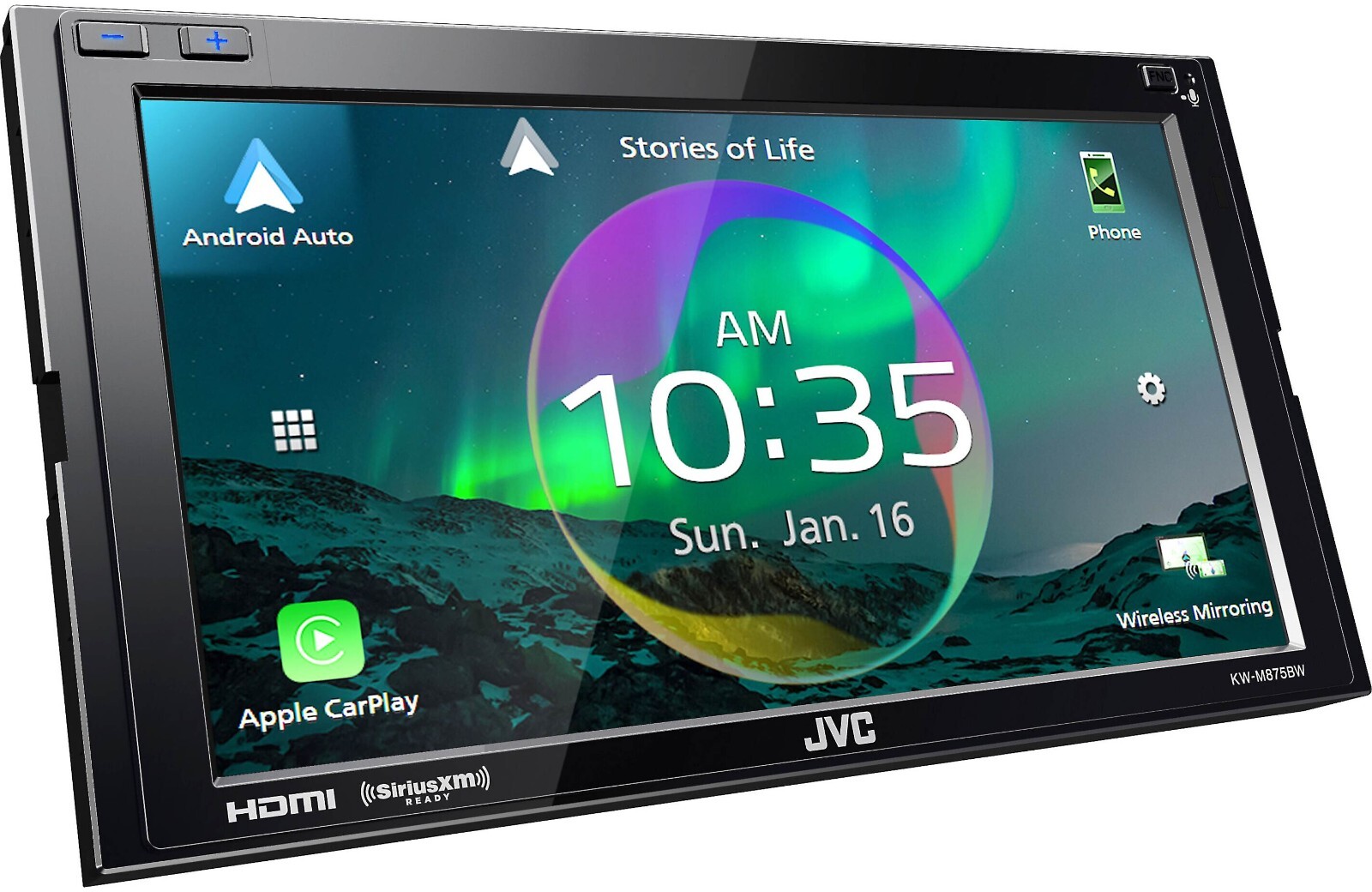 JVC KW-M875BW Double DIN Bluetooth WiFi USB Car Receiver with 6.8″ Touchscreen