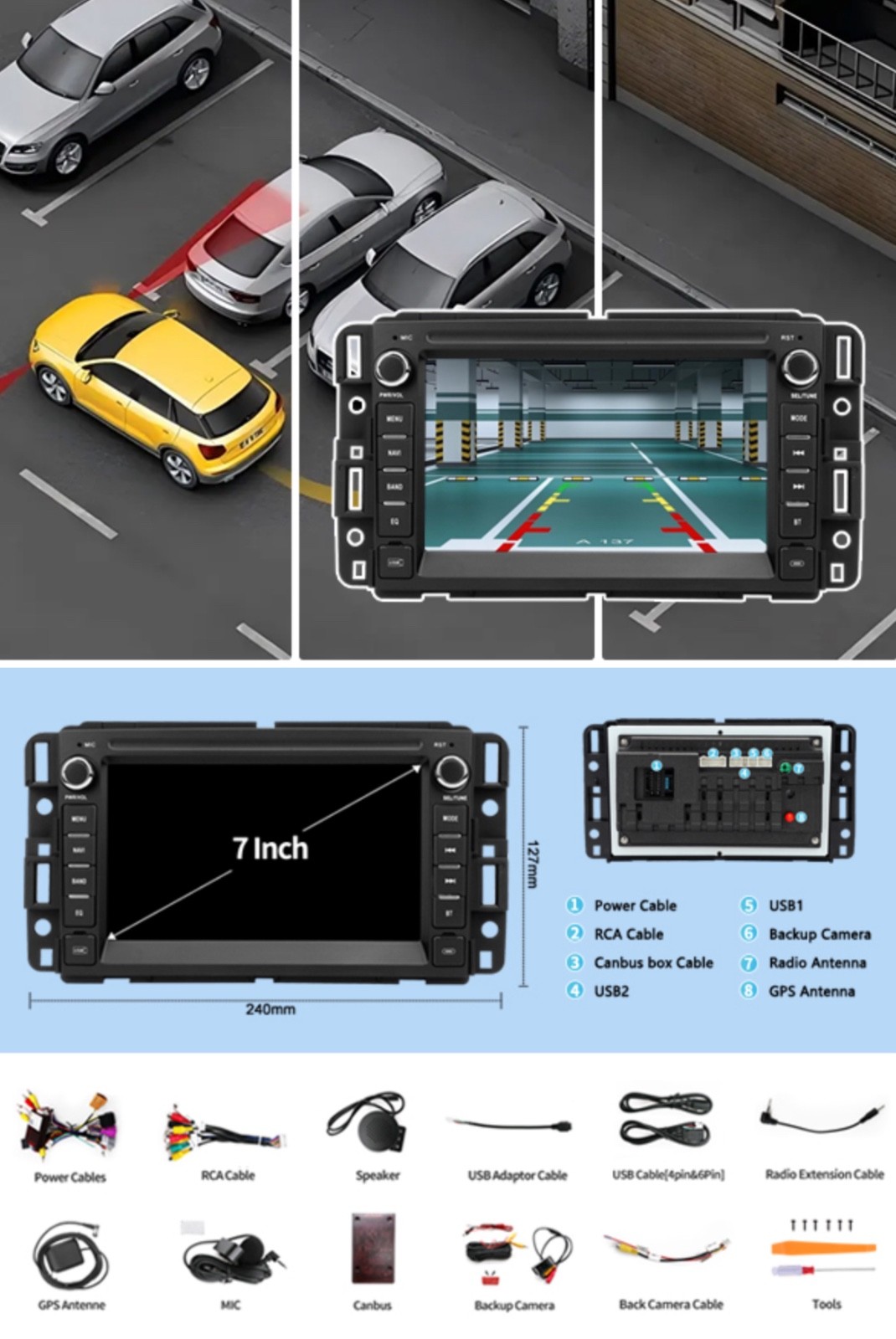 Car Radio for Chevrolet GMC Silverado Tahoe Yukon,Android 14, 2GB+64GB, Android