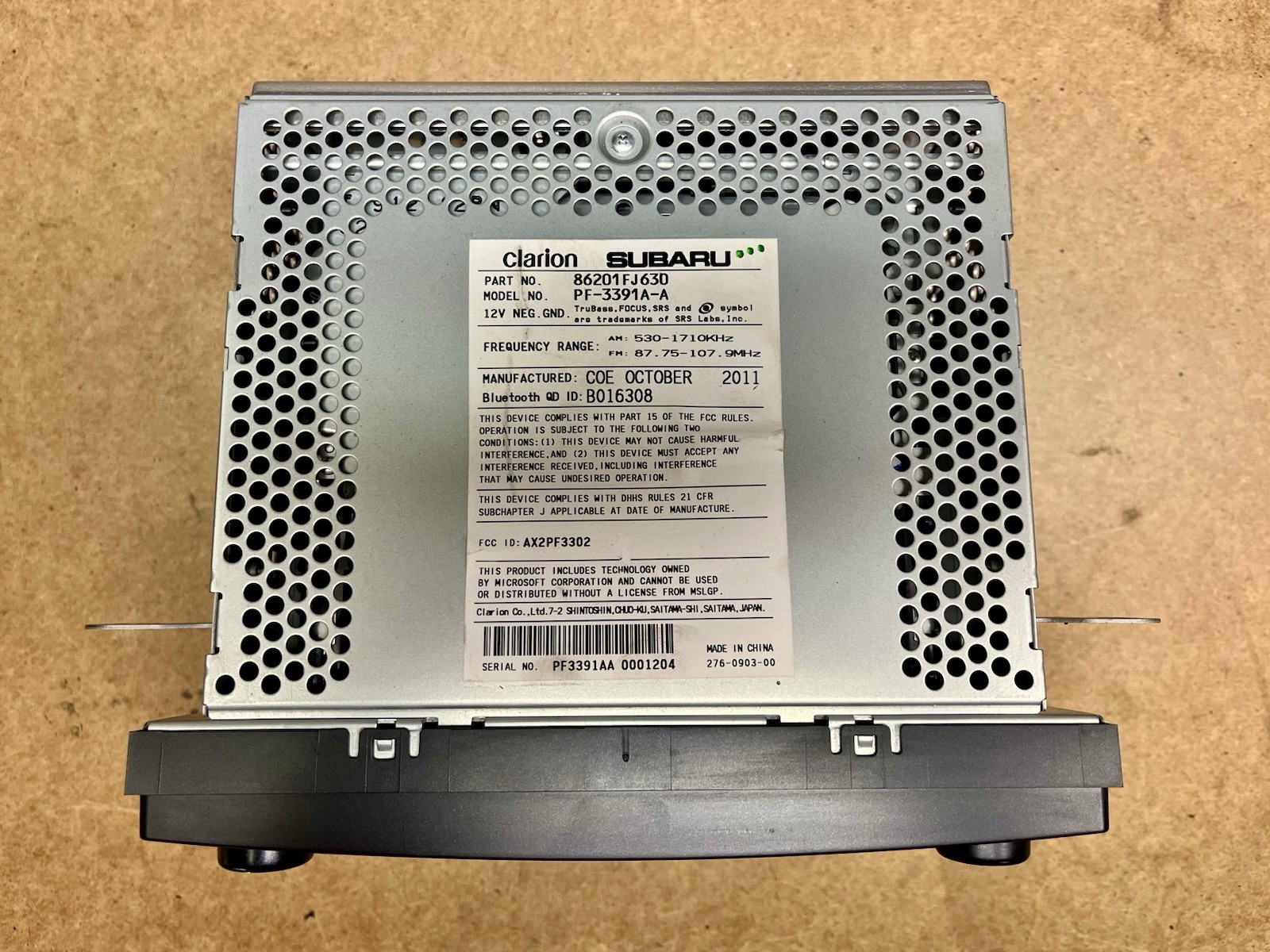 2013-2014 Subaru XV Crosstrek Impreza Radio CD Player AM FM 86201FJ630 OEM