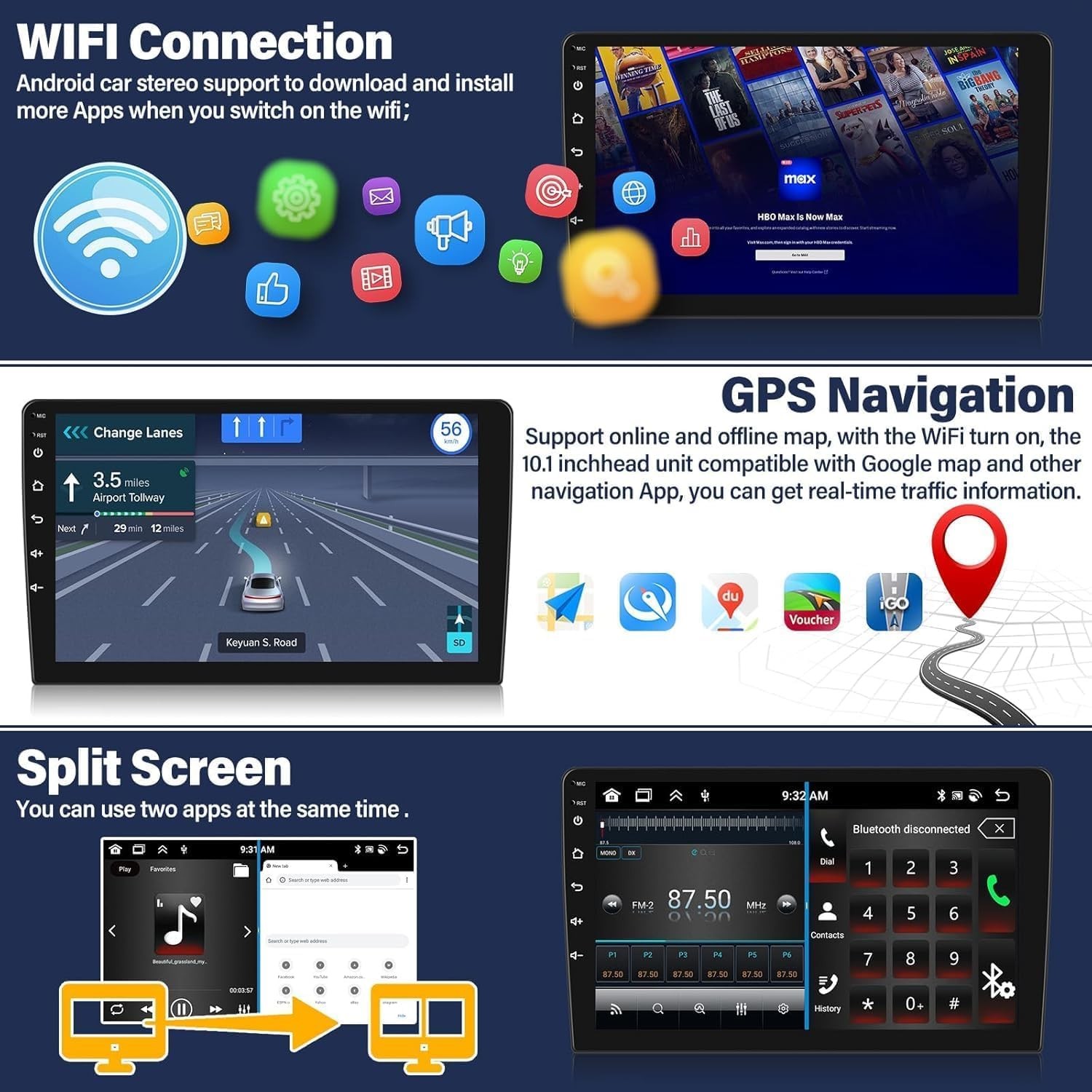 For Nissan Sentra 2013-2019 Car Screen stereo Navi GPS Carplay 4+64G FM 1280*800