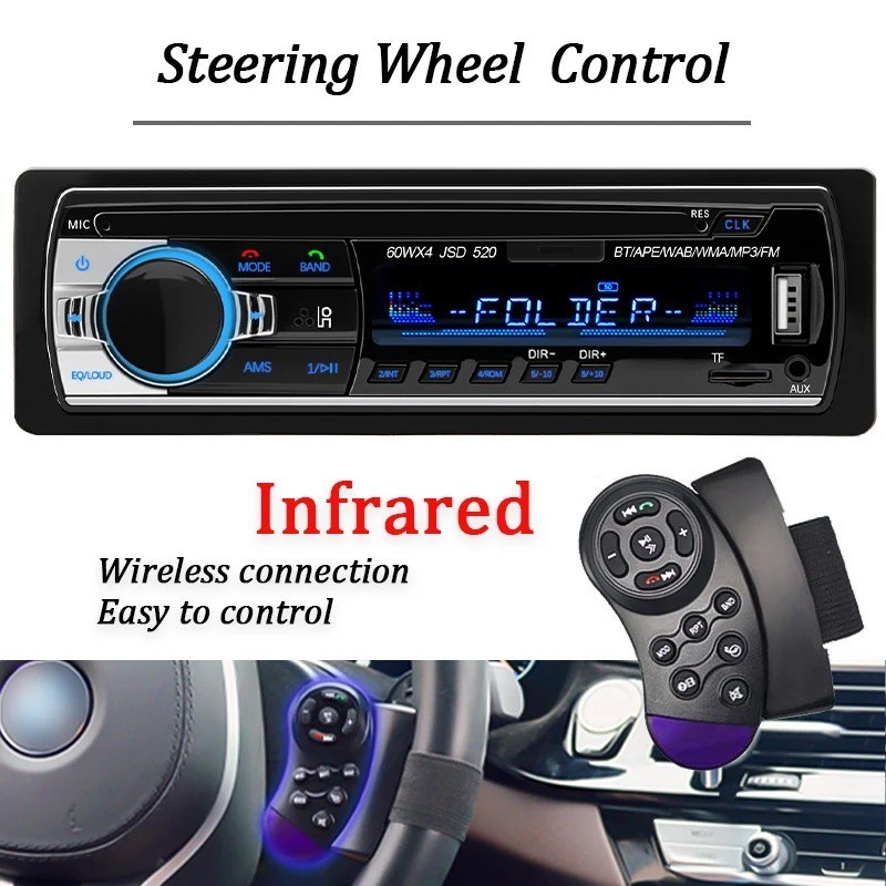 Bluetooth Car Stereo Audio In-dash FM AUX Input Receiver SD USB Mp3 Player