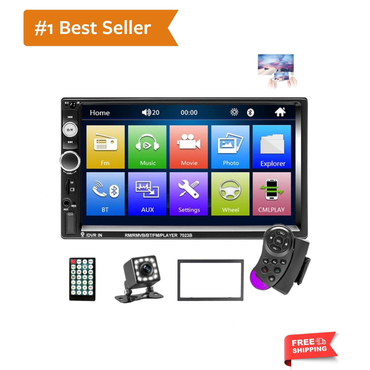 High-Performance 7 Inch Bluetooth Car Radio with Steering Wheel Control