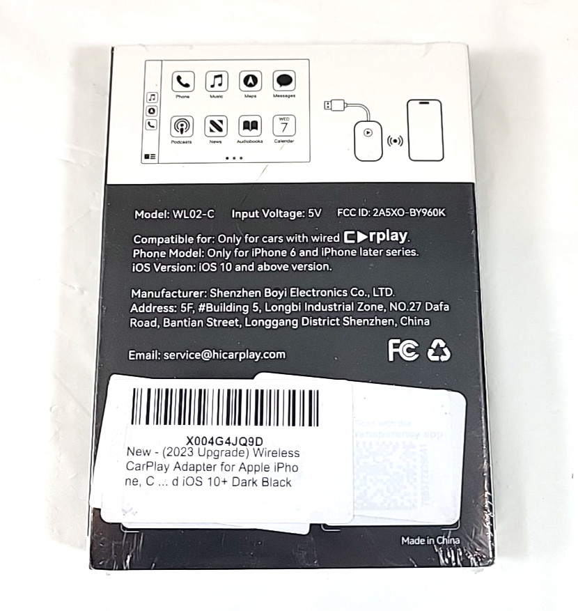 CARPLAY Wireless Adapter for Apple iphone ~ONLY FOR CARS W/ CARPLAY