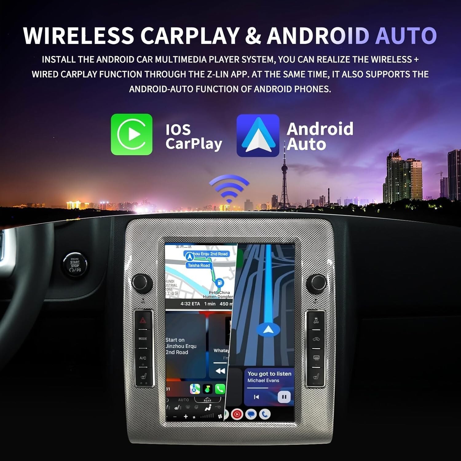 10.4″ 64GB Android Car Radio GPS Carplay Stereo For Dodge Challenger 2008~2014
