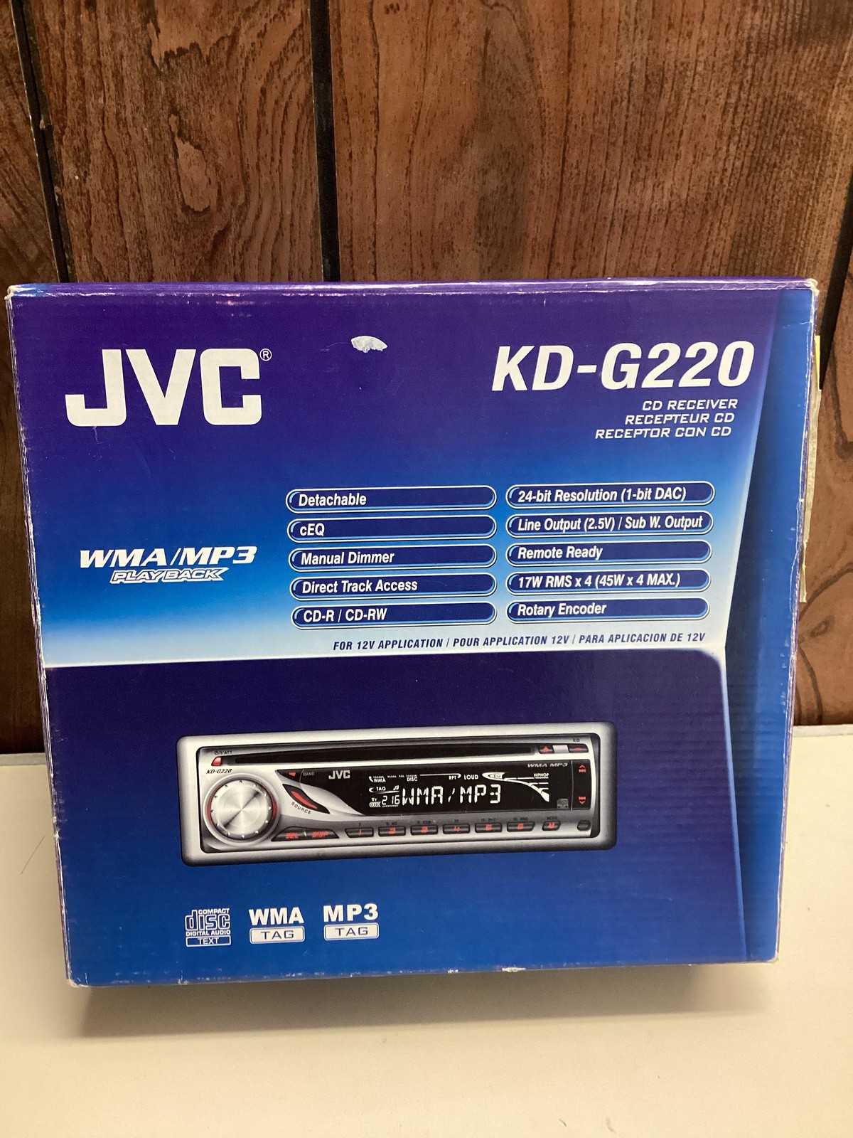 JVC KD-G220 Car CD Receiver 1 DIN WMA MP3 Player Detachable Face Stereo In Dash
