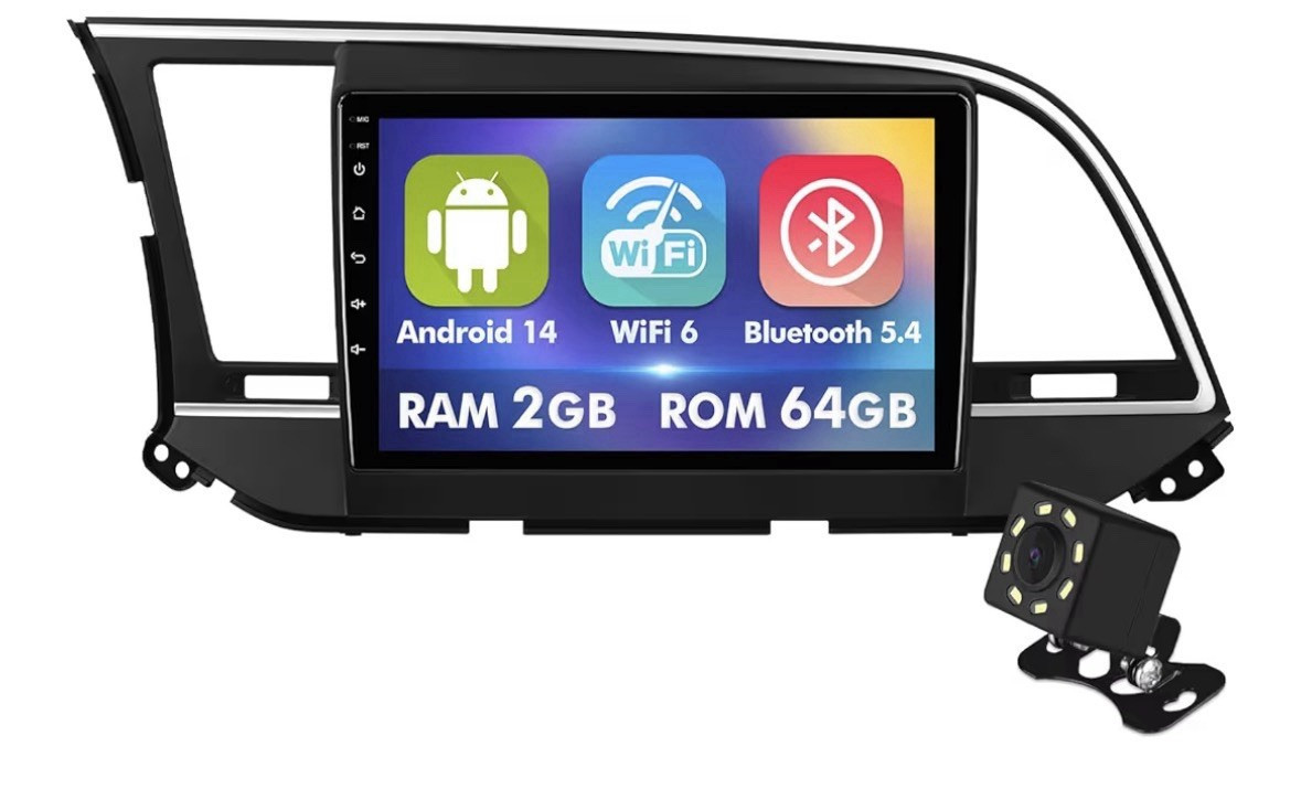 9 Inch IPS Touchscreen Android 14 Car Stereo for Hyundai Elantra 2016 2017 2018