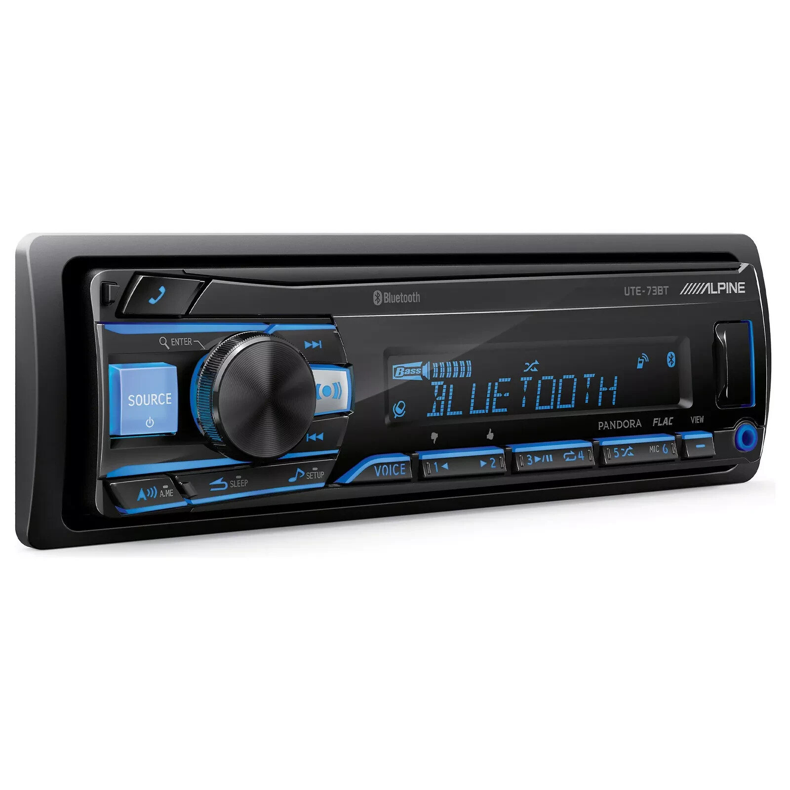 AUTHENTIC Alpine UTE-73BT, Single-DIN Car Digital Media Audio Bluetooth, USB MP3