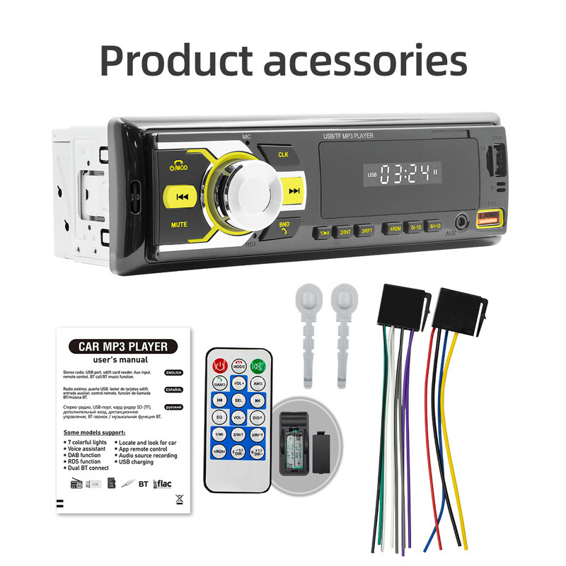 US Seller 1 DIN Car Stereo Bluetooth USB MP3 Audio Radio Media Voice Assistant