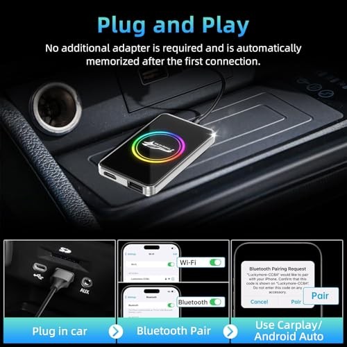 Autolinkr Wireless CarPlay Adapter, Magic AI Box, 3-in-1 for Apple CarPlay &