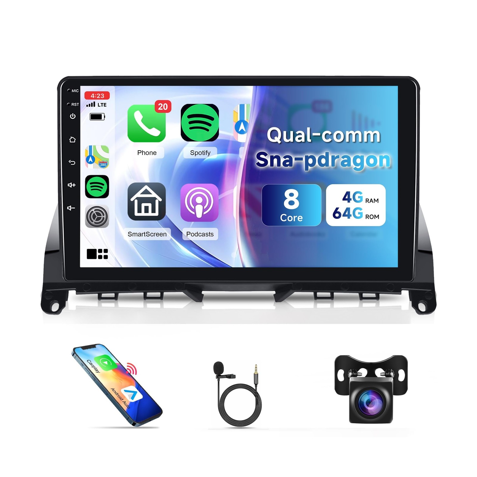 8 Core 4G+64G Car Stereo Radio for Mercedes Benz C-Class C180/C200/C230/C250/…