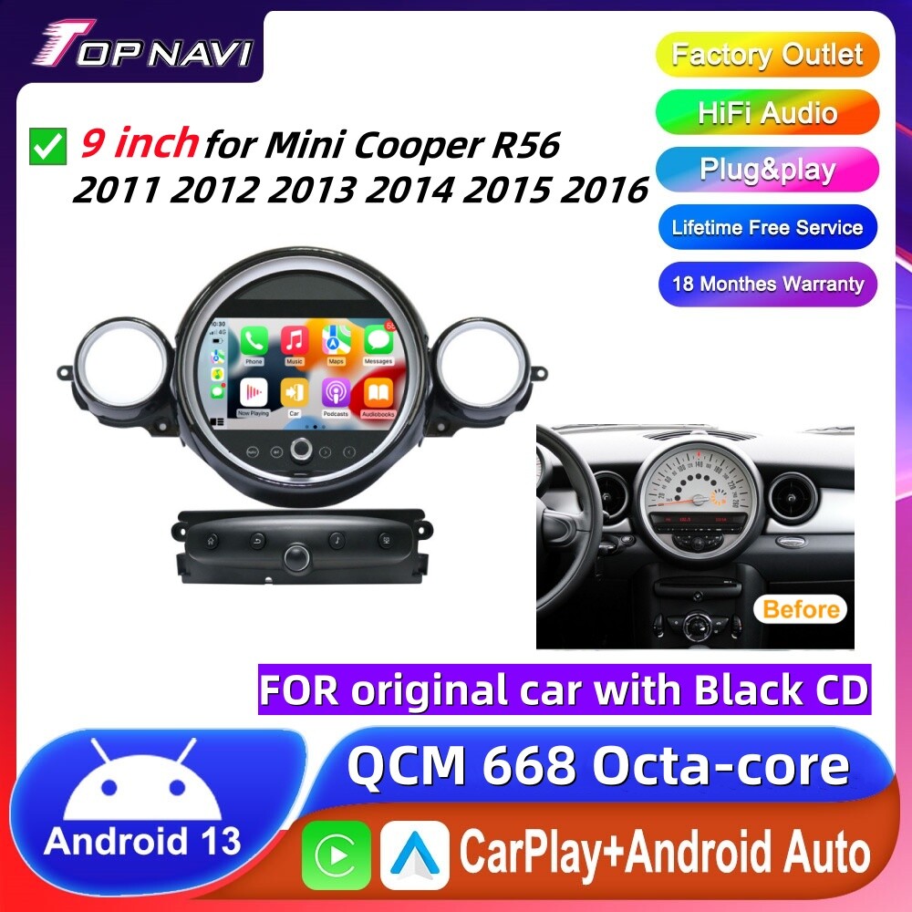 Car Stereo for BMW Mini Cooper R56 2011-2016 Android Radio SWC GPS Carplay Phone