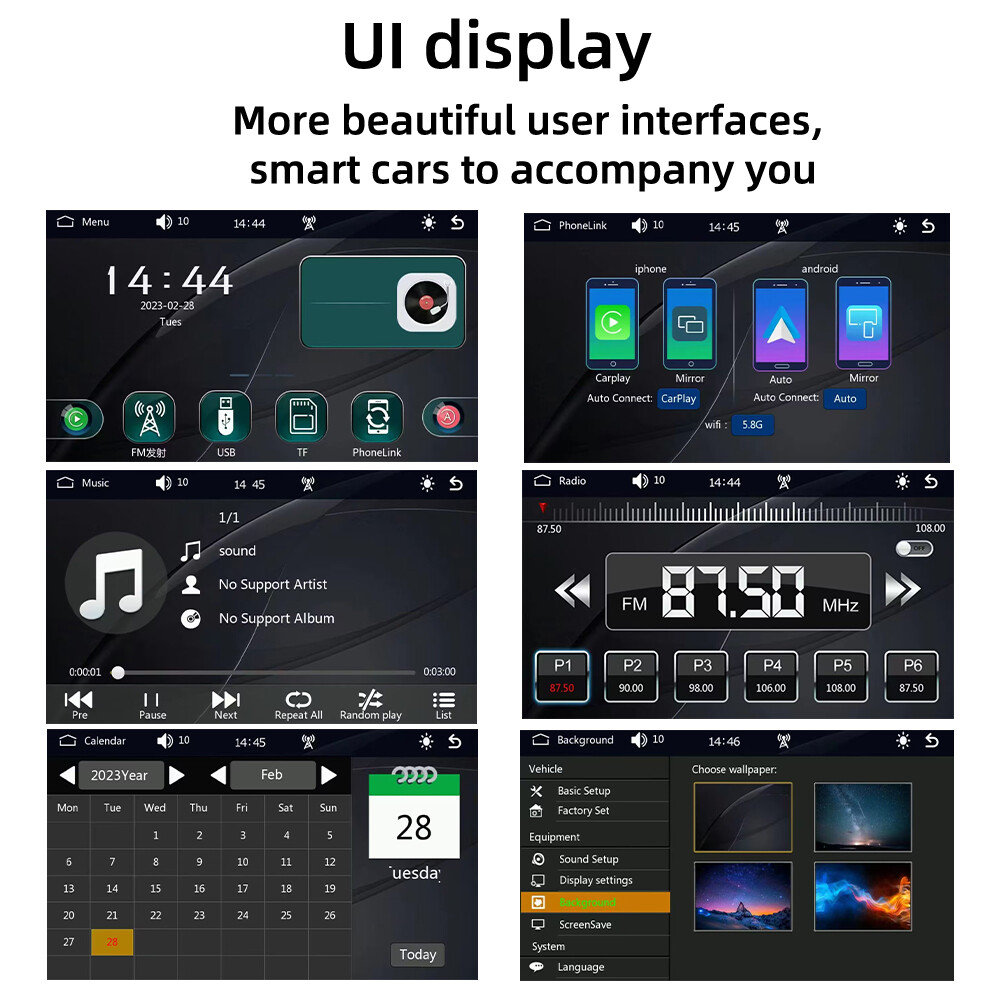 Camera Car Radio 7″ Mirror Link Bluetooth FM Carpaly Android Auto Touch Screen