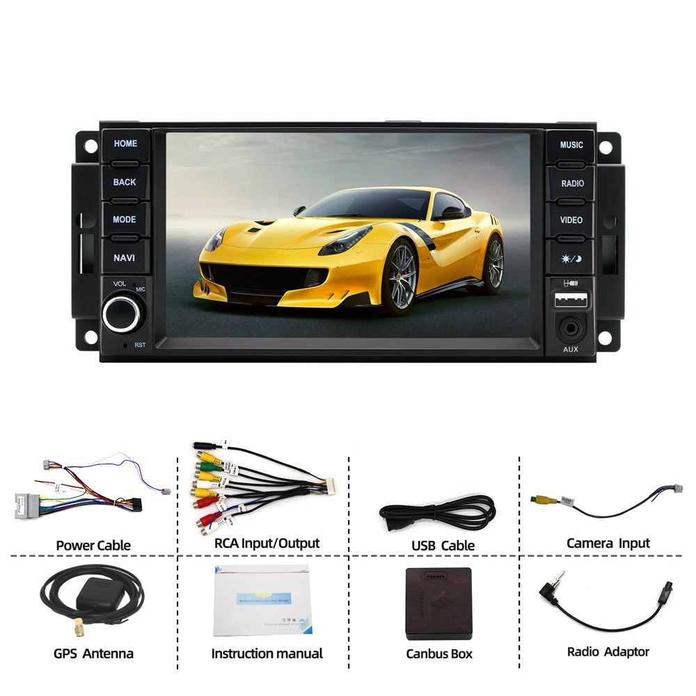 Car Stereo Radio GPS Player WIFI BT For Carplay FFit For Jeep Compass 2010-2016