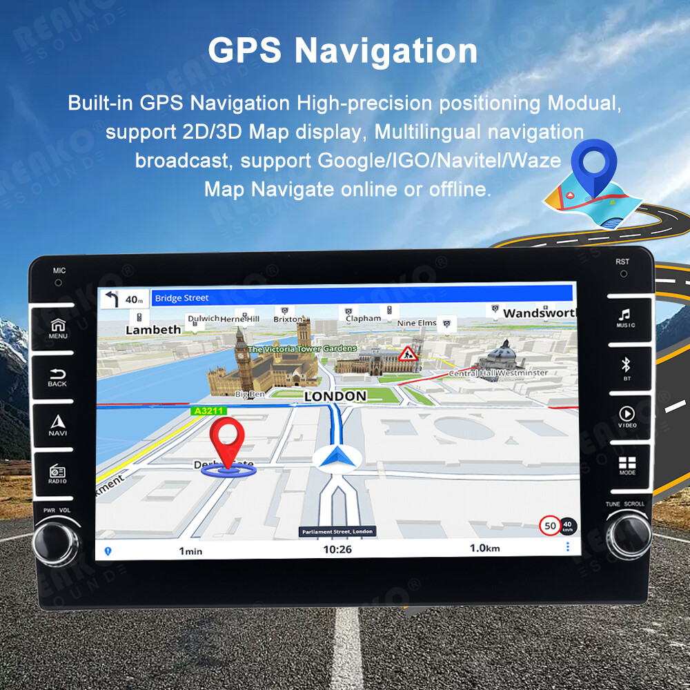 9”1Din 2+64G Android 12 Car Radio Stereo Carplay Auto Link BT WiFi GPS FM+Cam