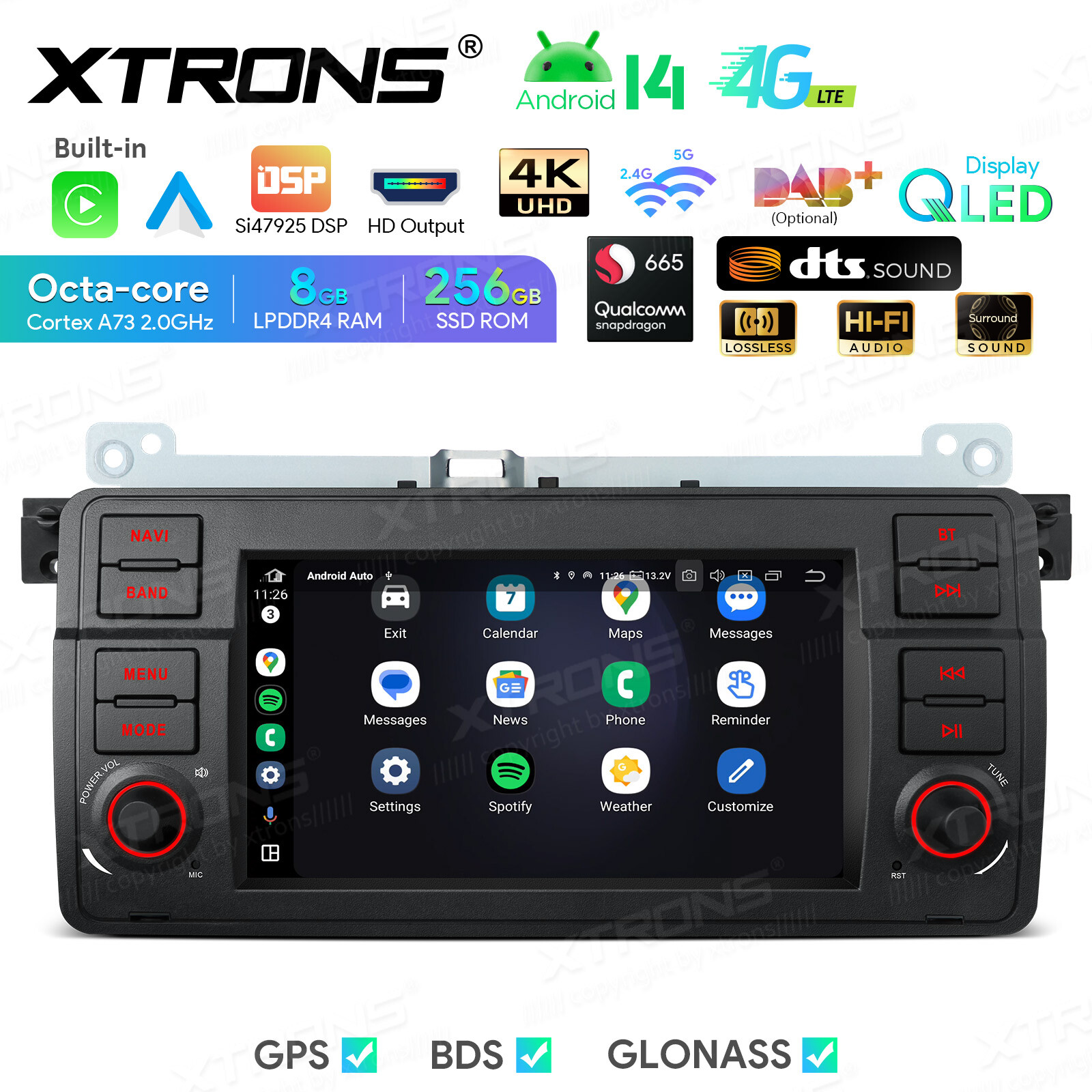 128G For BMW E46 M3 7″ Android 12 GPS Navigator Car Radio DVD Player Navi Stereo